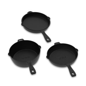 Igneus 3 Part Cast Iron Pan Set