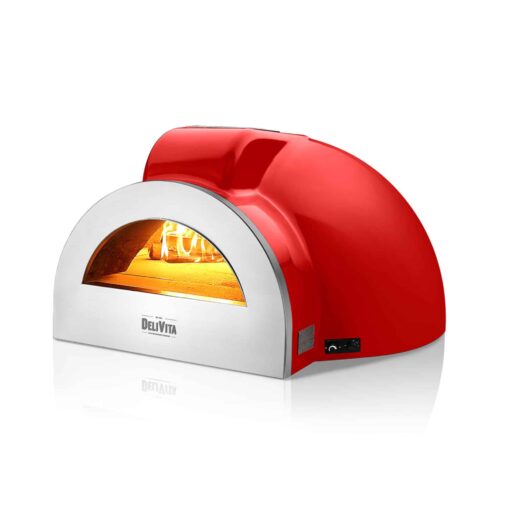 Delivita Pro Dual Fuel Pizza Oven in Chilli Red